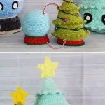 A group of knitted toys with a crochet twist.