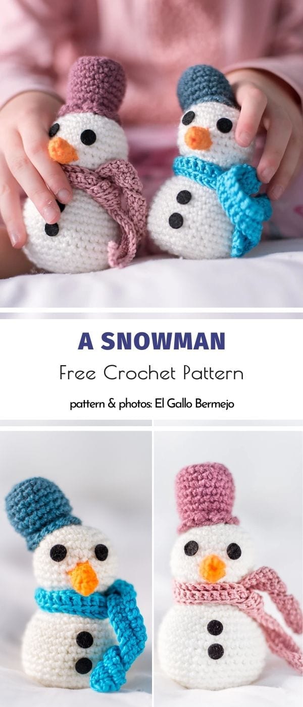 A Snowman Free Crochet Pattern