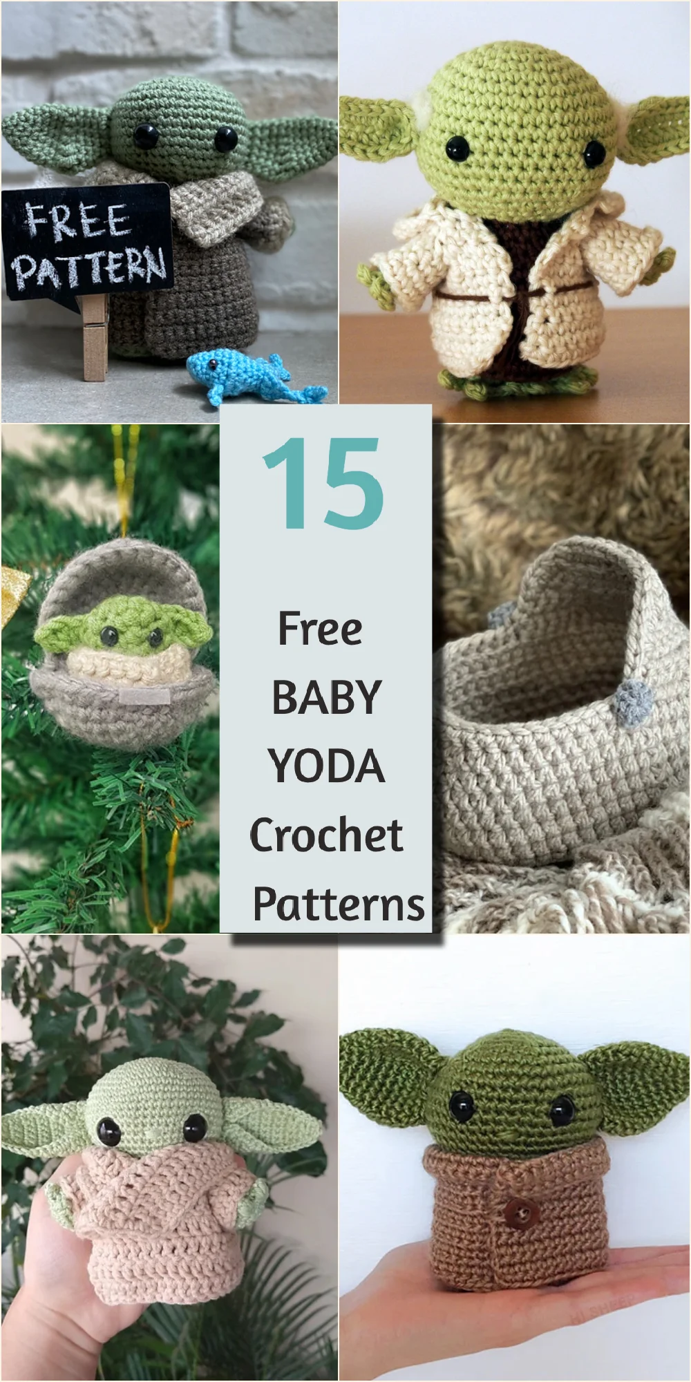 Collection of baby yoda crochet patterns