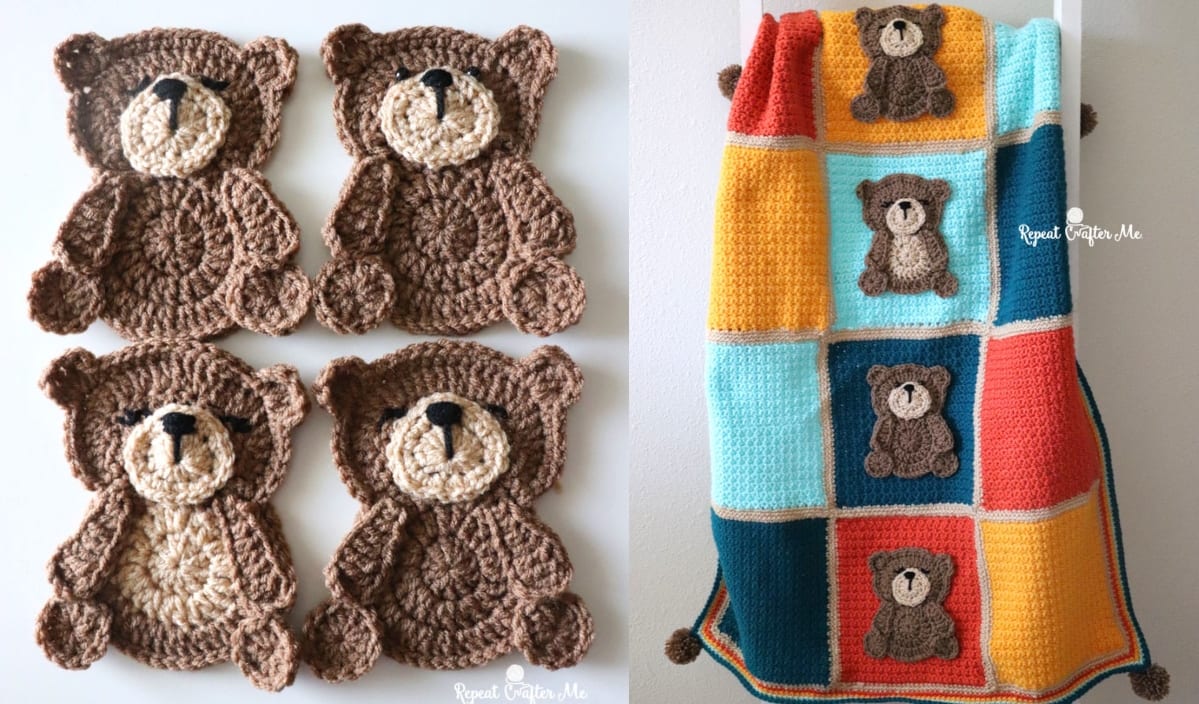 Teddy Bear Blanket Free Crochet Pattern