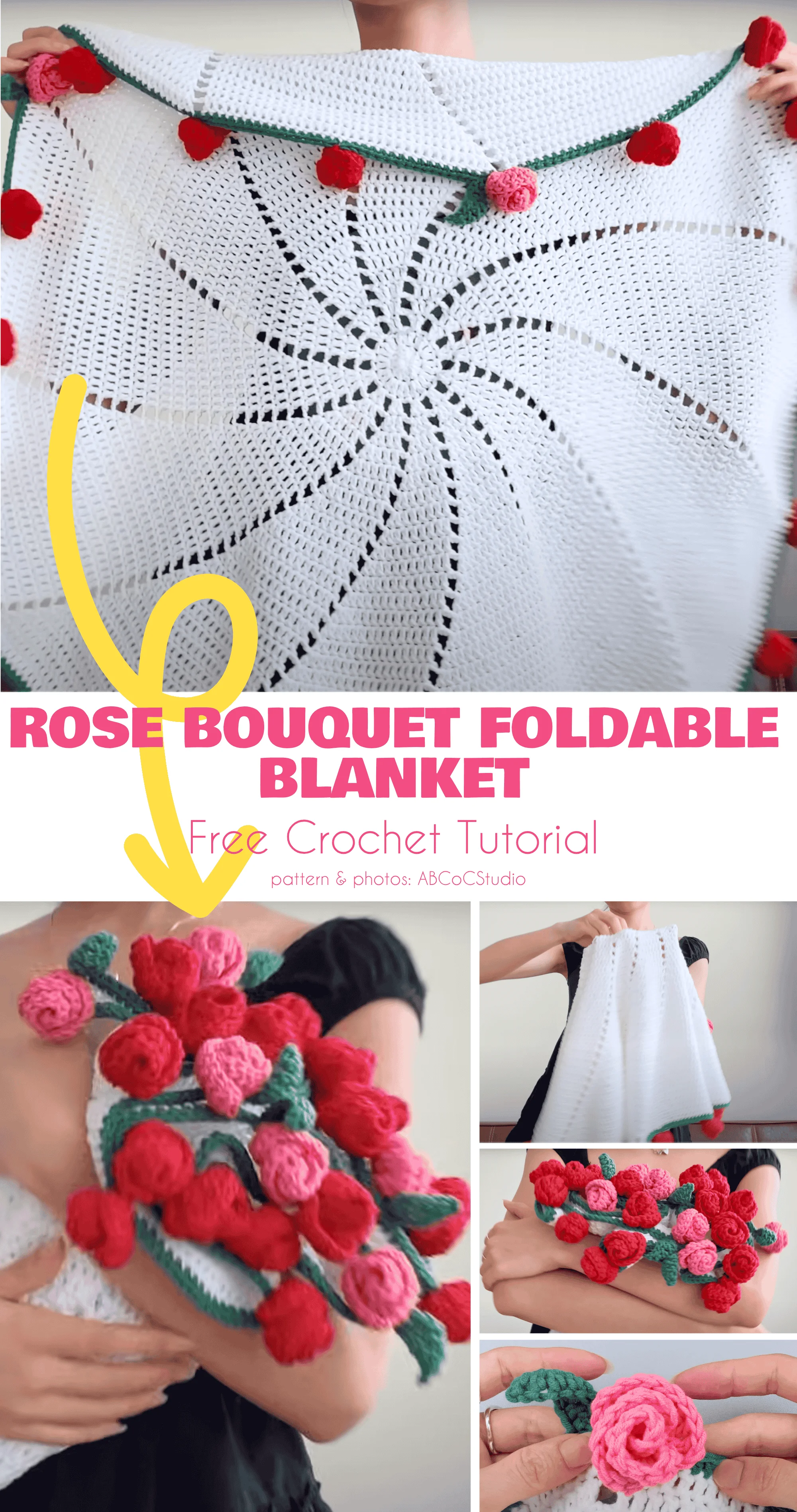 Rose Bouquet Foldable Blanket