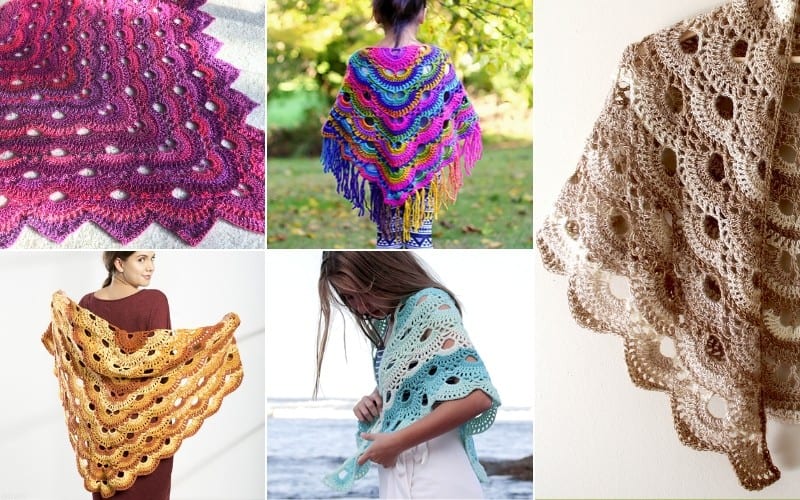 A collage showcasing six beautiful shawls in vibrant colors and patterns, elegantly draped on mannequins and worn by people in diverse settings, offering inspiring shawl ideas for every occasion.