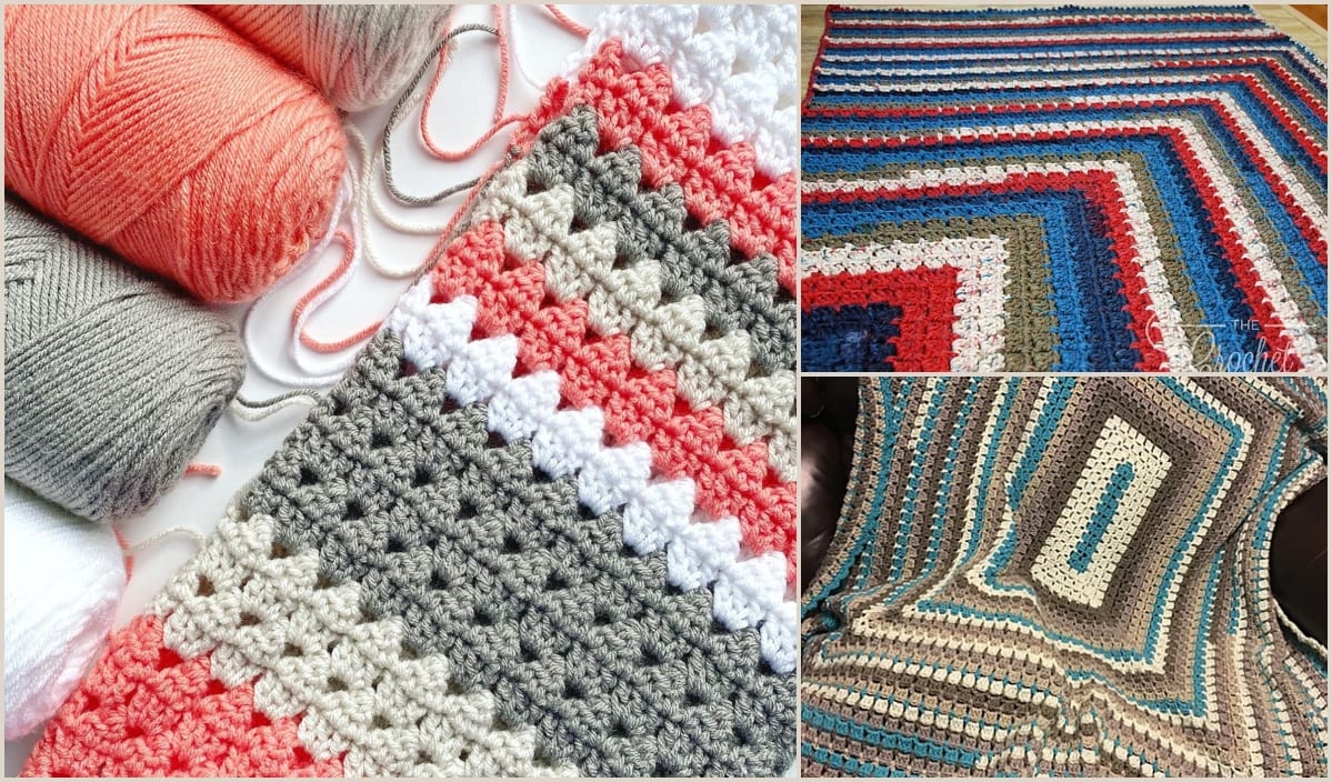 Explore modern crochet projects with colorful yarn, highlighting granny square patterns and hexagonal designs in vibrant hues. Dive into the world of free crochet patterns to create your own stunning granny blanket.