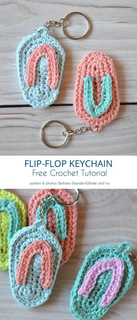 How to Crochet Flip Flop Keychains [Video Tutorial] - Your Crochet