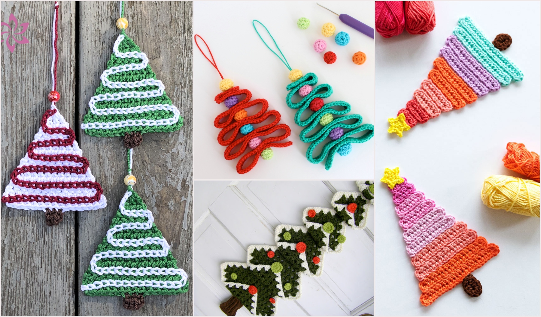 Discover our variety of crocheted Christmas tree ornaments, perfect for enhancing your Smart Christmas Tree. Featuring different colors and intricate designs like striped and layered patterns, these charming pieces will elegantly elevate your holiday decor.