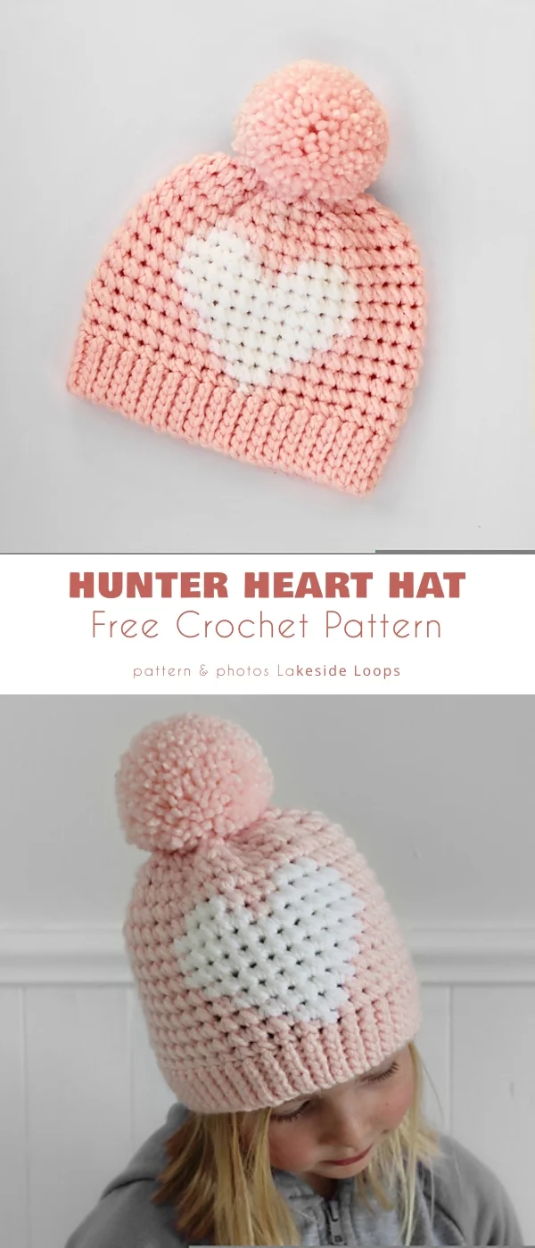 Hunter Crochet Heart Hat