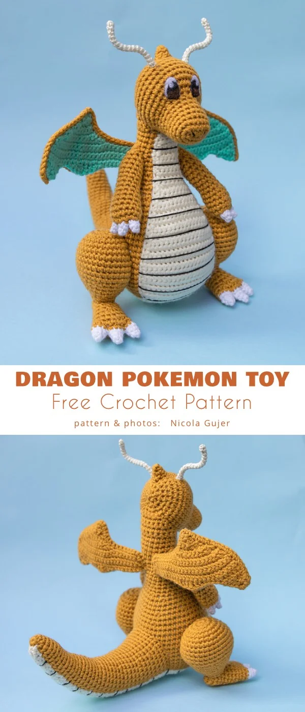 Dragonite Pokémon Toy free crochet pattern