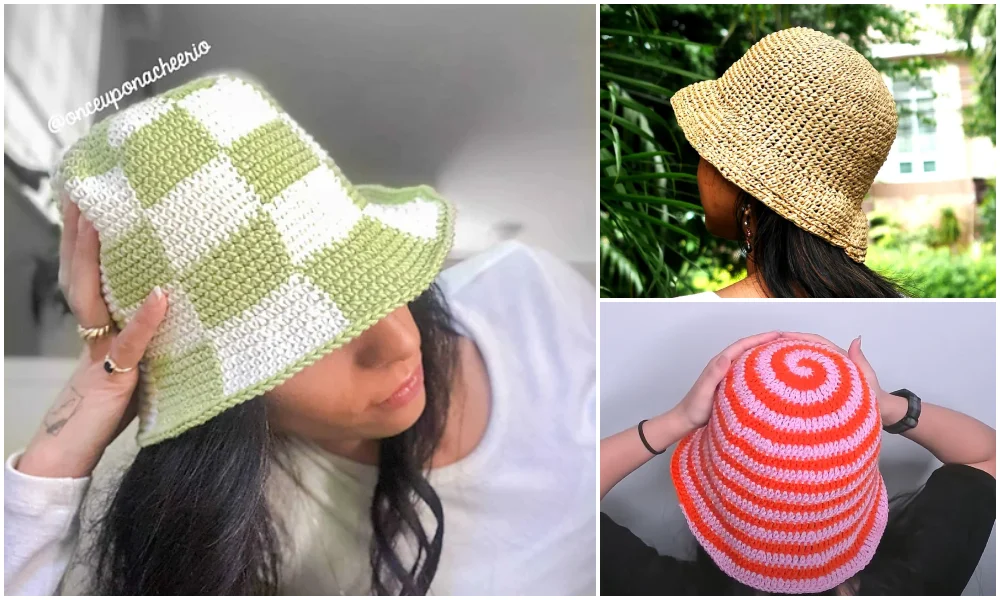 Free crochet pattern for a bucket hat.