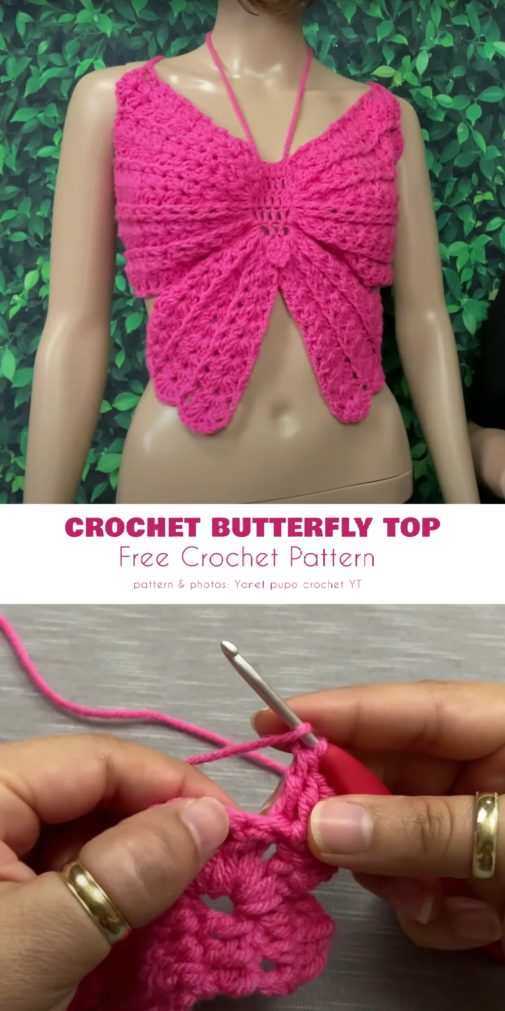 Crochet Butterfly Crop Top
