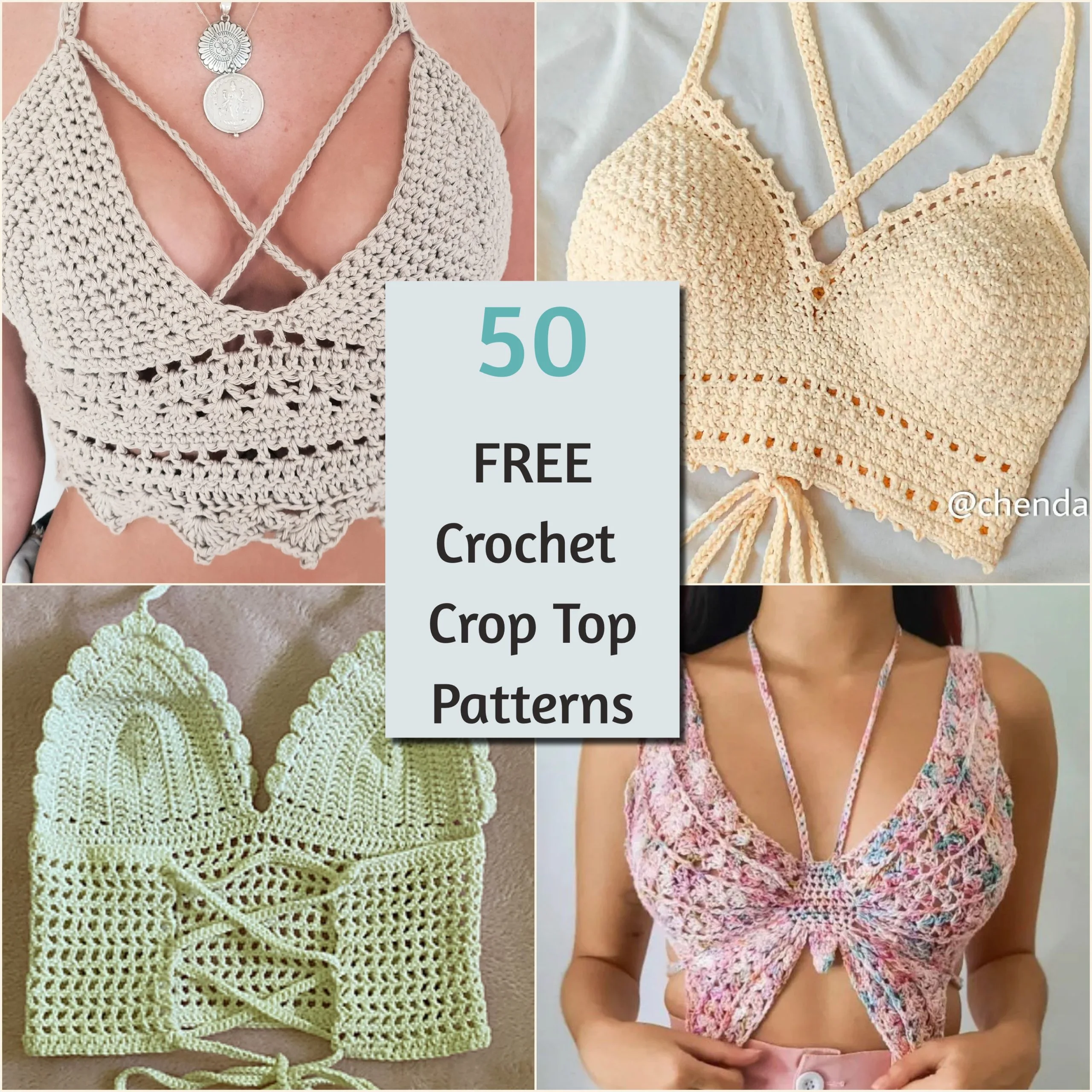 Check out this collection of 50 free crochet crop top patterns.