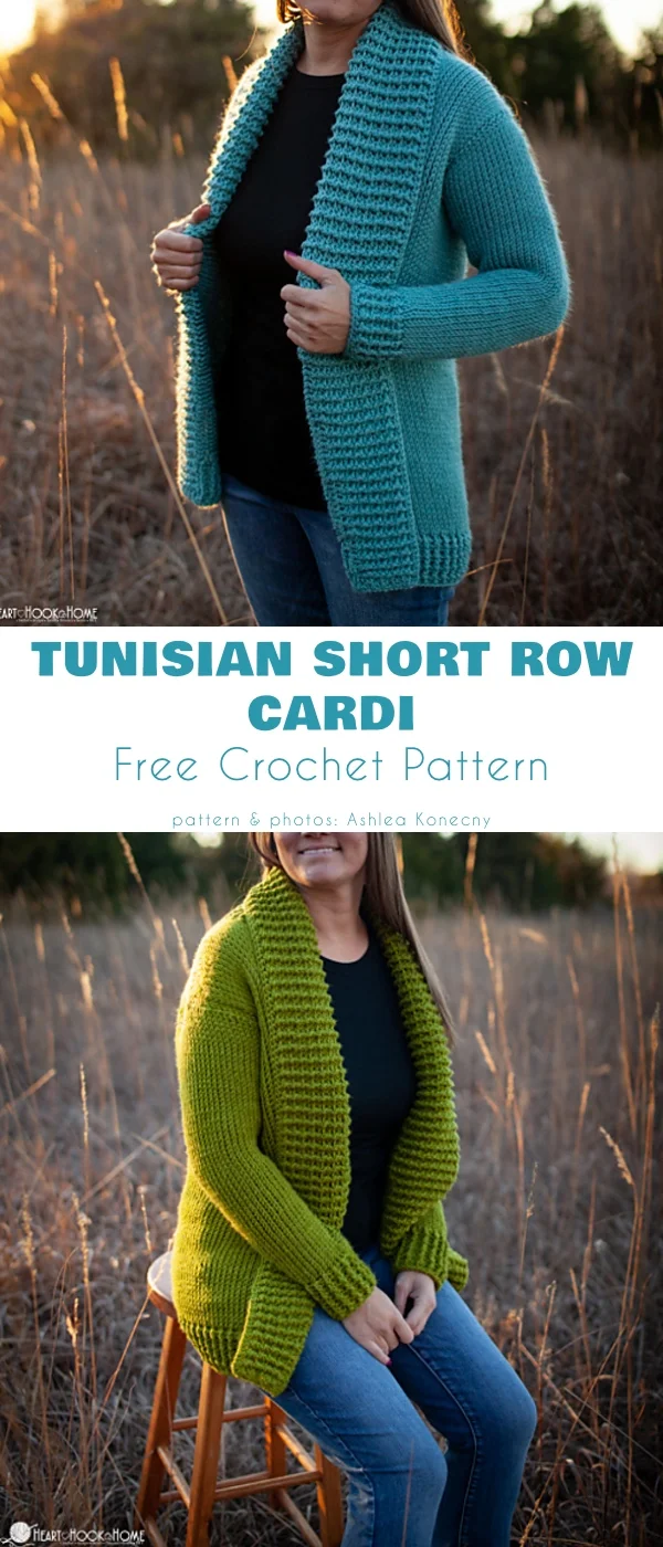 Tunisian Short Row Cardi 