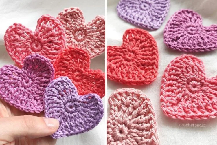 Crochet Valentine's day hearts.