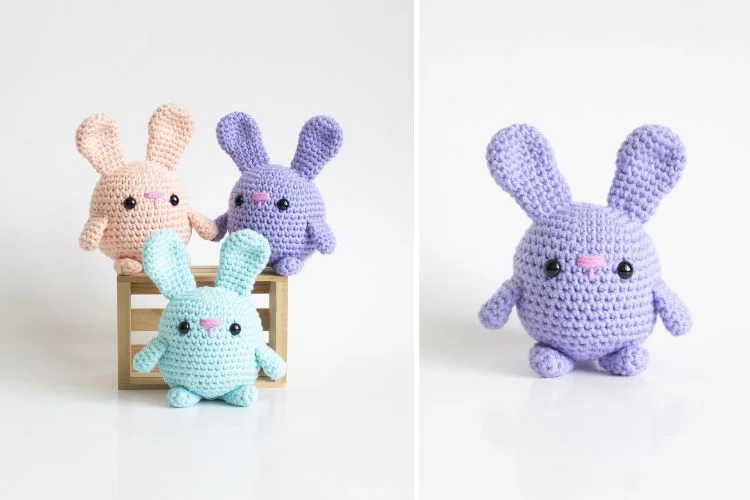 Crocheted bunny amigurumi pattern.