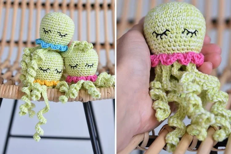 Crocheted octopus amigurumi pattern.