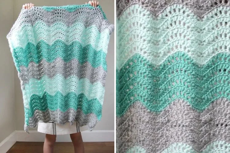 Free crochet chevron afghan pattern.