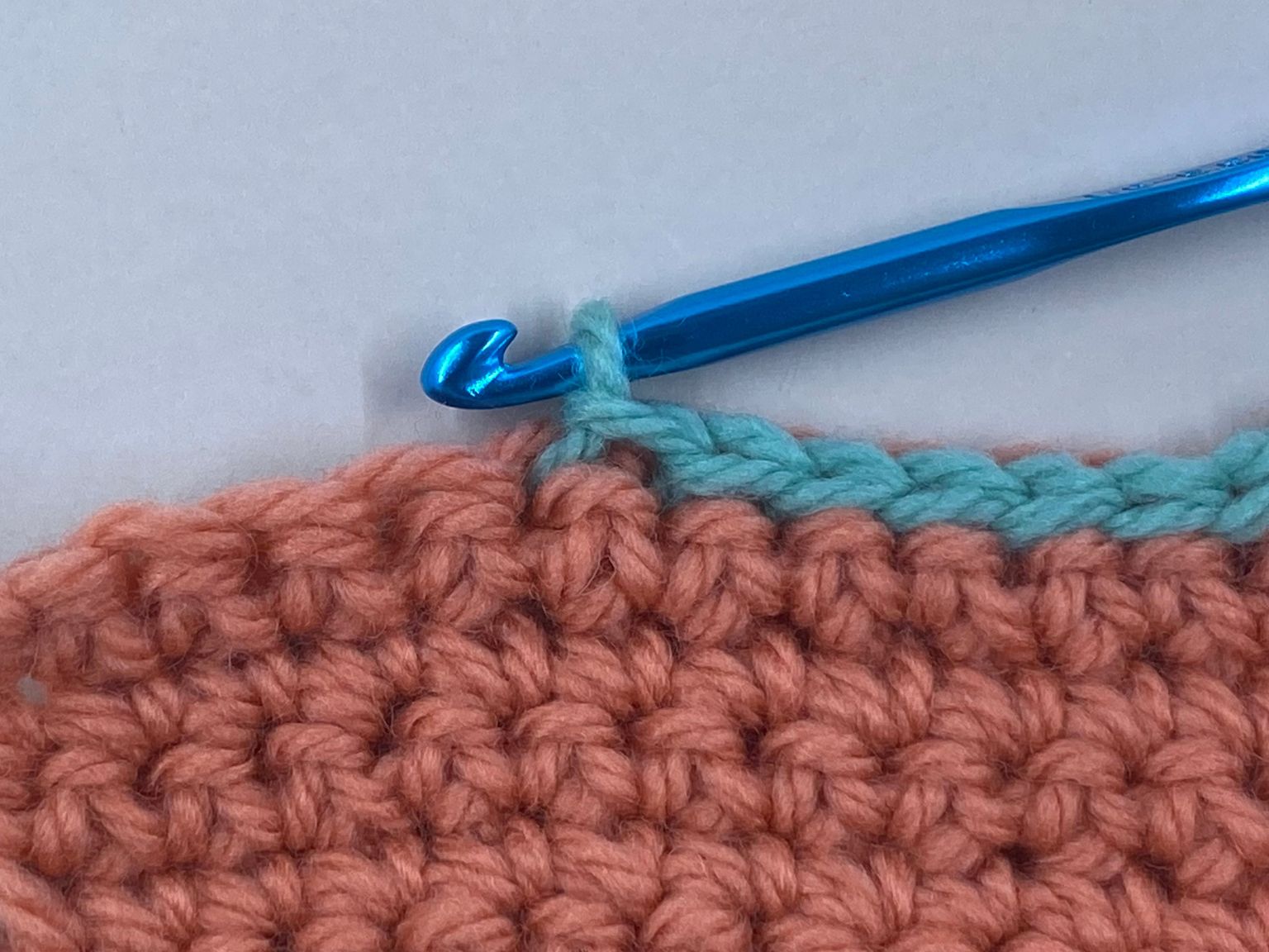 Slip stitch on the edging step 3