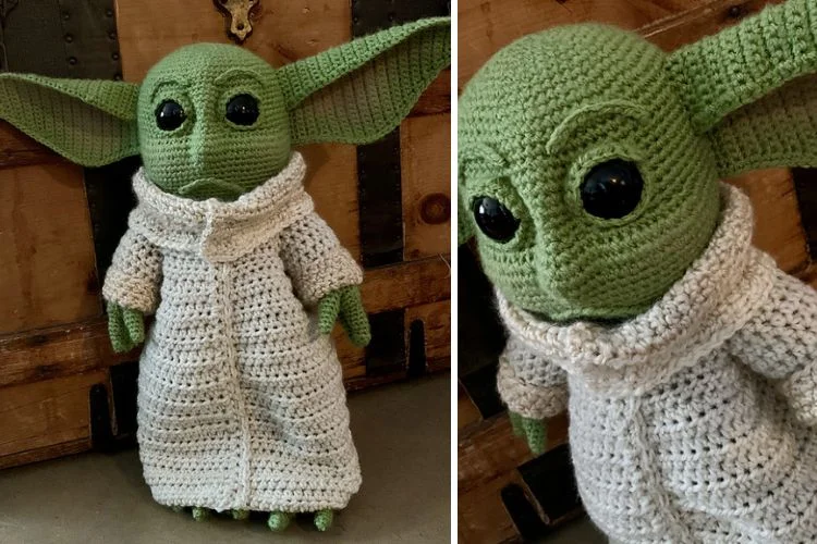 Star wars the mandalorian yoda crochet pattern.