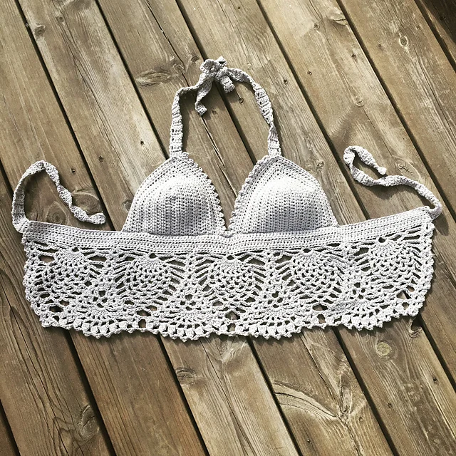 Pineapple Lace summer halter neck top