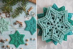 crochet snowflakes shaped like stars