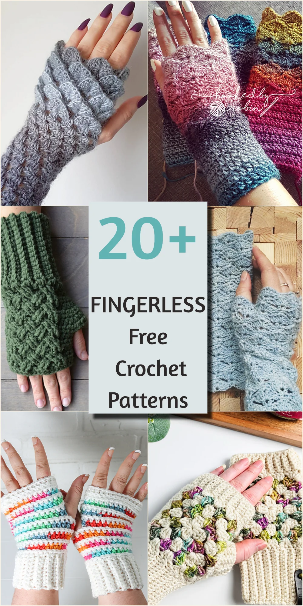 20 fingerless free crochet patterns big
