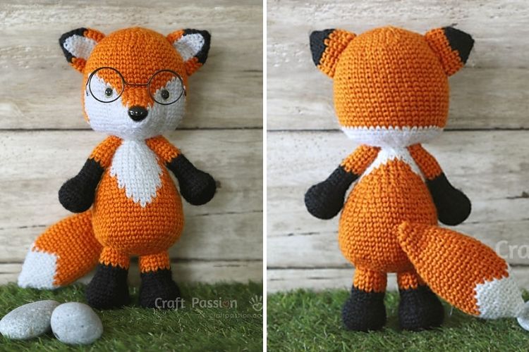 Crochet fox amigurumi pattern.