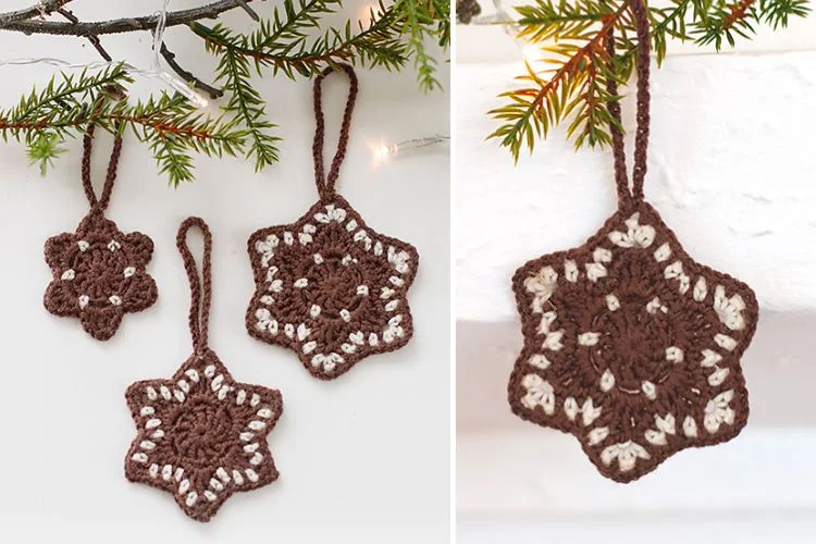 Crochet snowflake ornaments.