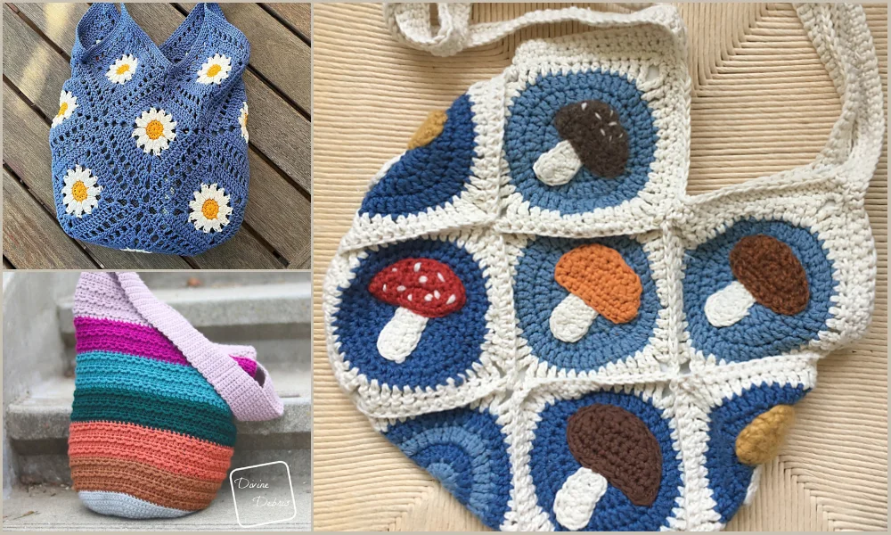 Crocheted tote bag patterns.