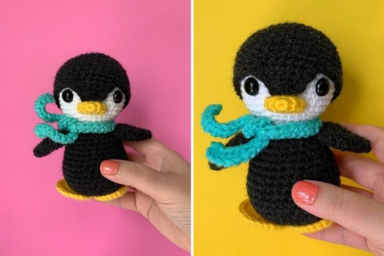 Crochet penguin amigurumi pattern.