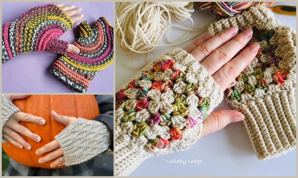 Crocheted fingerless mitts are a stylish and practical accessory for chilly weather. Handcrafted using the art of crochet, these mitts provide warmth while allowing for dexterity in fingers. Perfect for