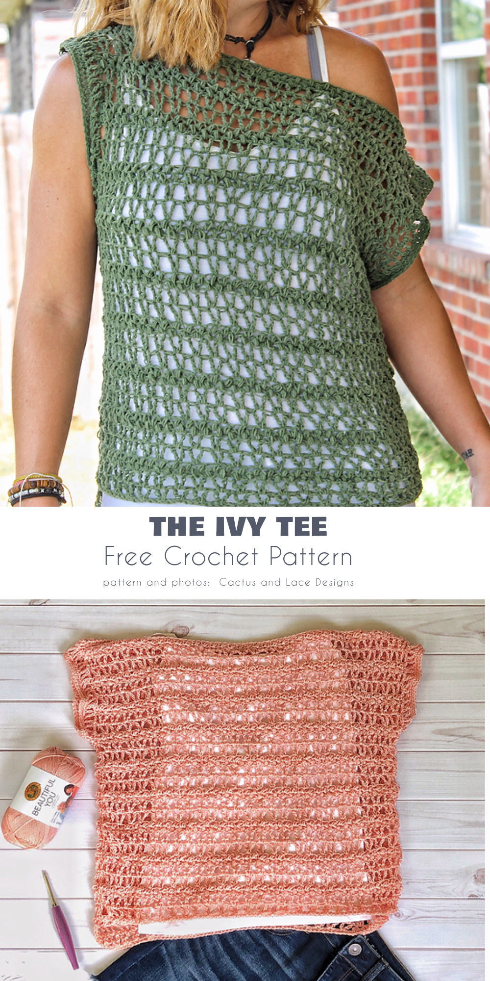 The ivy tee free crochet pattern.
