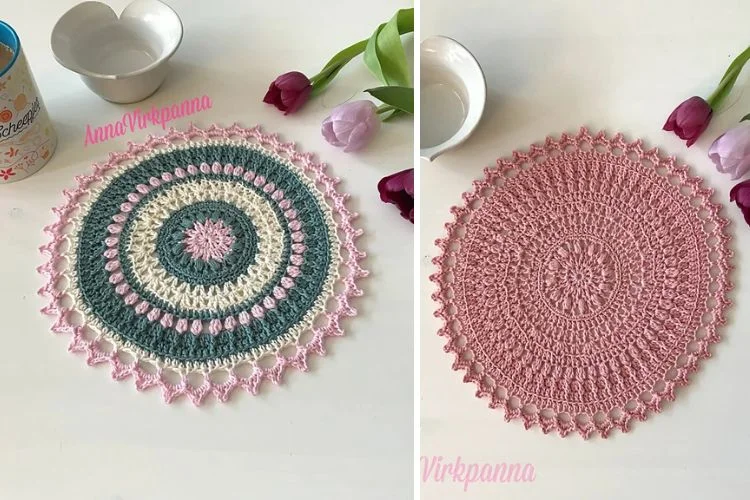 two crochet doilies