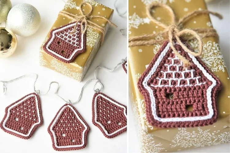 Gingerbread house crochet pattern.