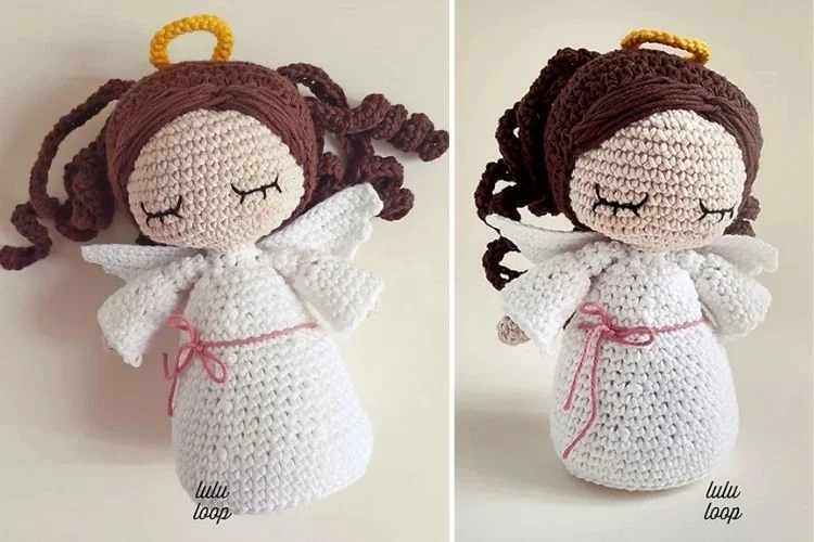 Crocheted angel amigurumi pattern.