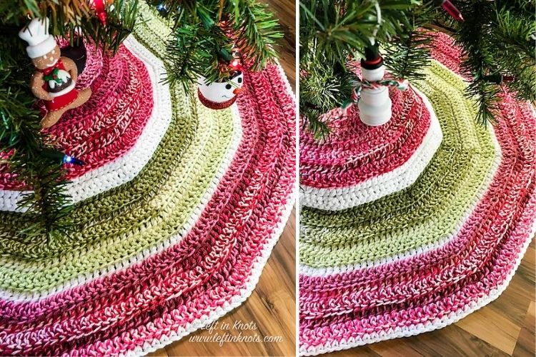 Crocheted christmas tree skirt.