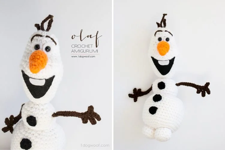 Crocheted olaf amigurumi pattern.