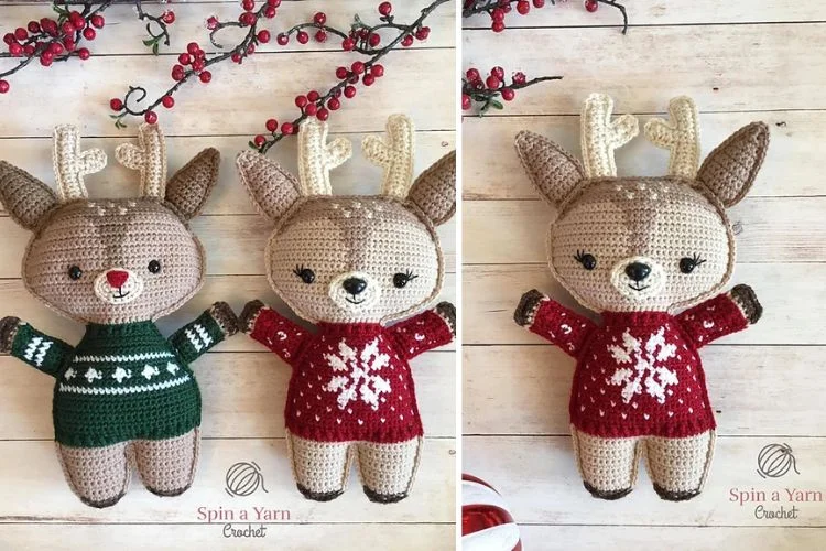 Crochet reindeer amigurumi pattern.