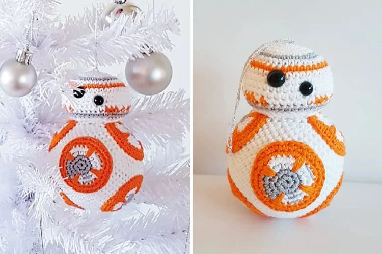 Star wars bb - 8 crochet ornament.