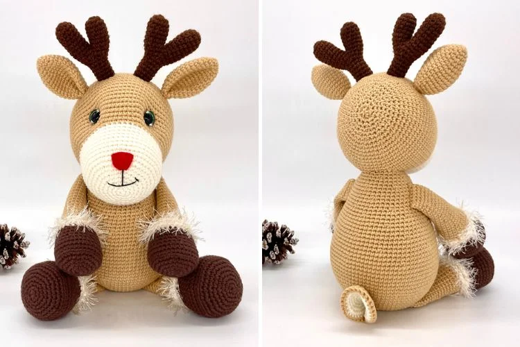 Rudolph the reindeer amigurumi pattern.