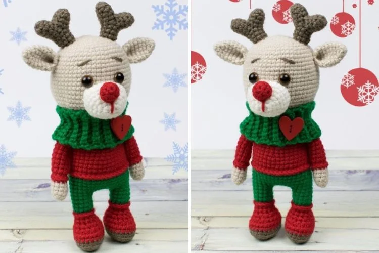 Rudolph the reindeer amigurumi pattern.