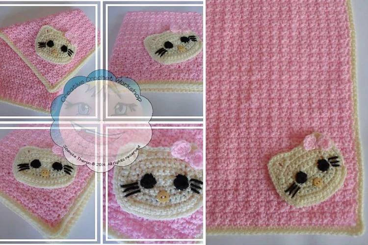 Hello kitty crochet baby blanket.