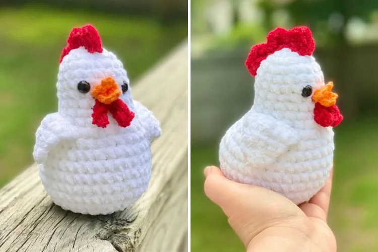 Crochet chicken amigurumi pattern.