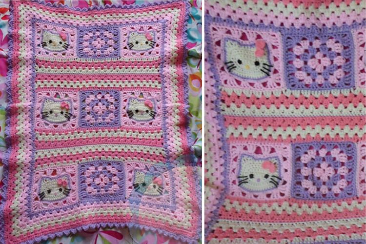 Hello kitty crochet afghan pattern.