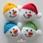 Crochet Snowman Heads