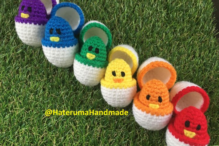 Crocheted easter bunny slippers.