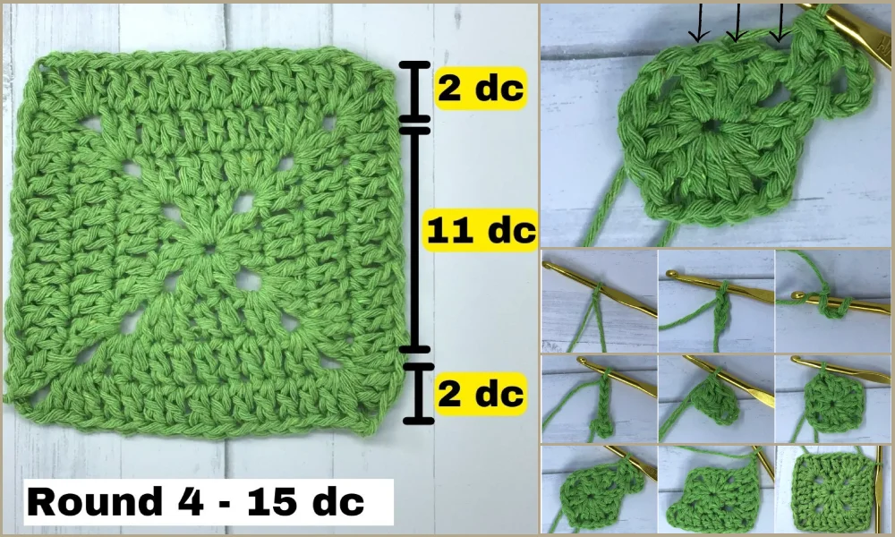 How to crochet a solid granny square.