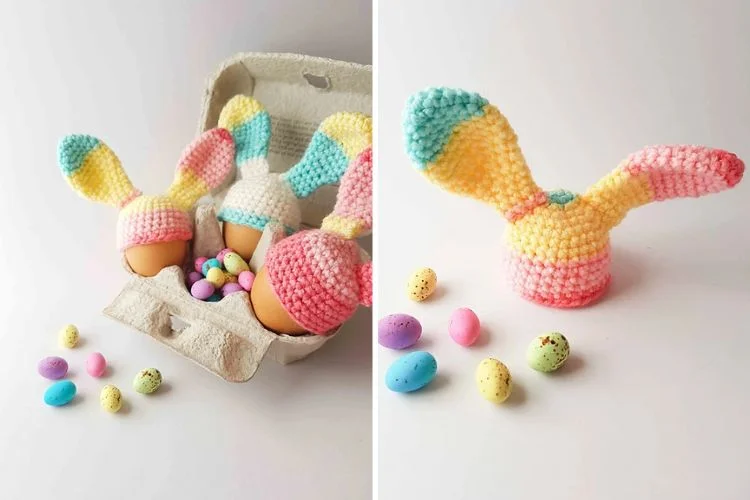 Crocheted easter bunny ears.