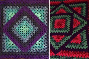 Squared Diamond Granny Throw