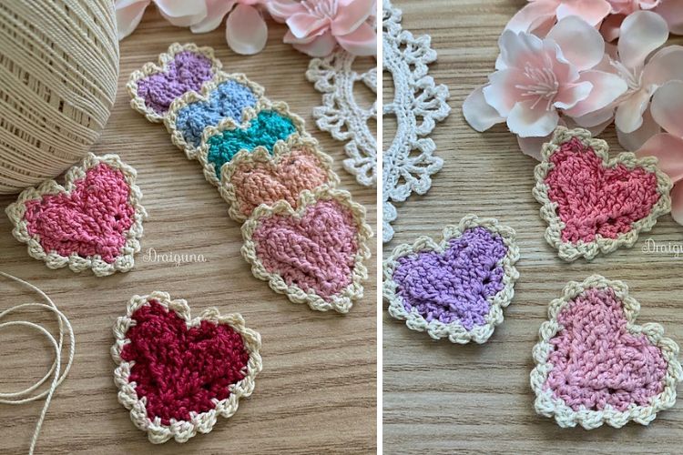 Valentine's day crochet hearts.