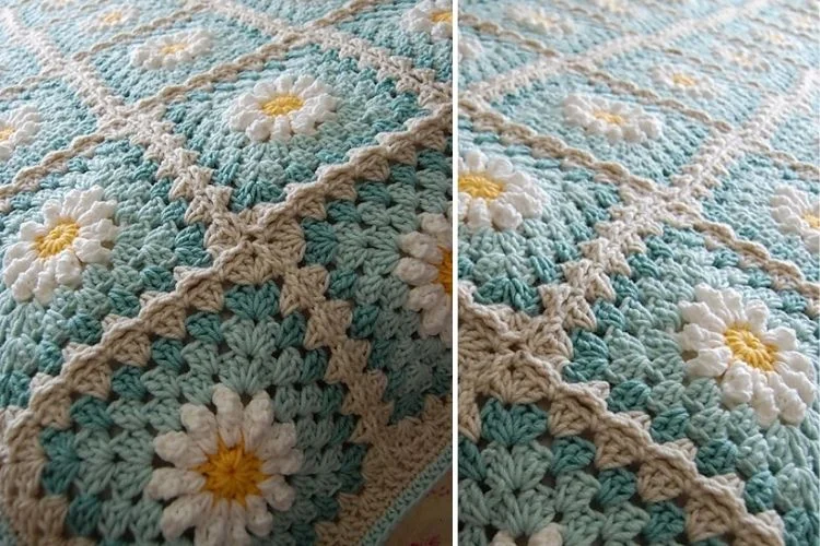 A close up of a blanket.