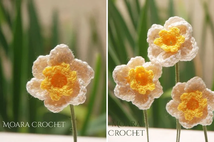 Daffodils crochet pattern by mora crochet.